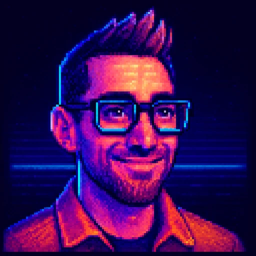Pixel-art portrait of Mr. Rinehart, an EXCEL teacher